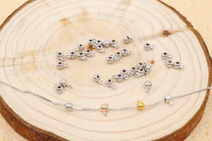 Dettaglio di perle fermaglio regolabili in argento sterling S925 per creazione gioielli