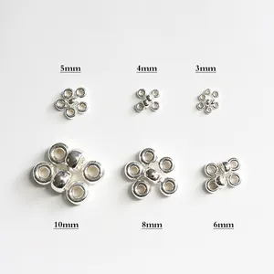 Confronto di perline abaco in argento S925 da 3mm a 10mm per la creazione di gioielli