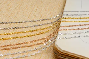 Macro de chaînes à vagues en argent sterling S925 en doré, argenté et or rose