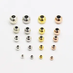S925 sterling silver slider beads with silicone core in 4 colors and 5 sizes for DIY jewelry