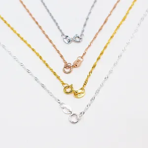 Chaînes à vagues en argent sterling S925 en finitions argent or et or rose avec fermoir ressort