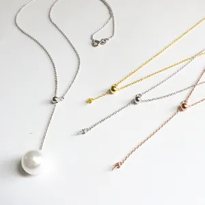 Detail der S925 Sterlingsilber Kette mit Perlenhalterung für DIY-Schmuckherstellung