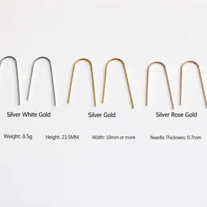 Minimalistische S925 Sterlingsilber U-Ohrringe in Gold, Silber und Roségold-Finish