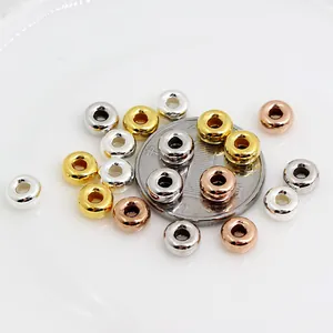 Perline distanziatrici abaco in argento sterling S925 oro, argento e rosa per gioielli DIY