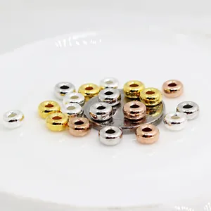Distanziatori piatti a ciambella in argento sterling S925 in oro argento e oro rosa