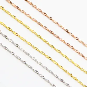 Colliers S925 en argent sterling maille gourmette en finitions argent, or et or rose