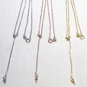 Verstellbare S925 Sterlingsilber Kreuzketten in Silber, Gold und Roségold für DIY Schmuck