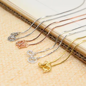 S925 Plata de Ley Cadena de Serpiente Collar para Mujer Oro Oro Rosa Chapado Minimalista Joyería Fina Accesorio DIY