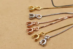 Détails des embouts de chaîne box en argent S925 en finitions or, argent et rose