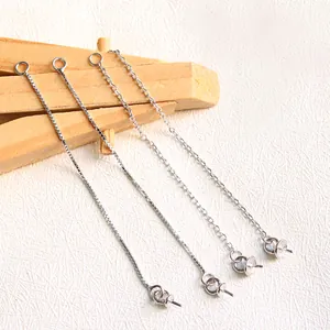 Accessori per Gioielli Fai-da-te in Argento Sterling 925 Con Vassoio a Ciotola Catena a Scatola Croce per Orecchini di Künstliche Perle