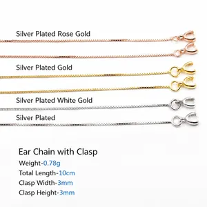 Fili per orecchini in argento sterling 925 oro, oro rosa e argento, 10 cm