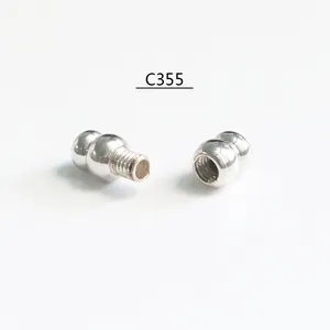 Macro detail of S925 sterling silver screw clasps for DIY jewelry making and bracelet repairs