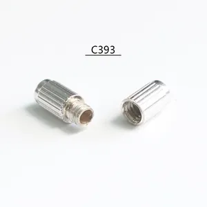 Detailed view of silver screw clasps with non-slip texture for DIY jewelry making