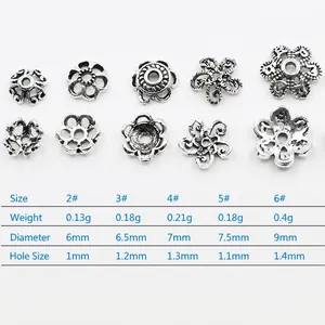925 Sterling Silver flower bead caps in various sizes for DIY vintage jewelry making