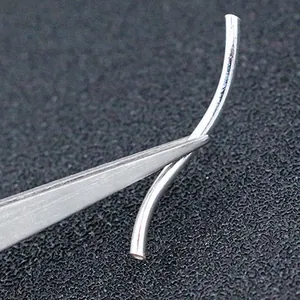 S925 sterling silver 1.5mm curved tube bead for DIY jewelry and bracelet making