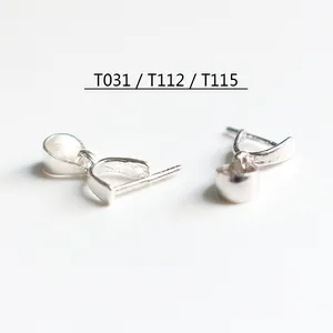 S925 sterling silver pinch bails and pin clasps for DIY crystal and jade pendants
