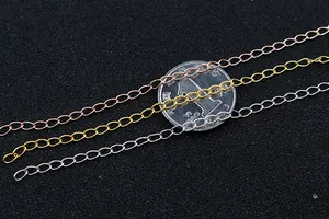 Vue détaillée des chaînes d'extension en argent S925 en or, or rose et argent massif