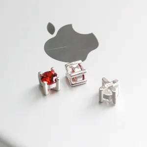 S925 Sterling Silber Würfelanhänger mit bunten Zirkonia für DIY Schmuck Halsketten