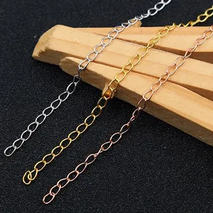 Chaînes d'extension en argent sterling argentées, dorées et rosées pour bijoux DIY