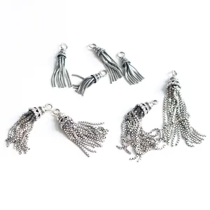 S925 sterling silver tassel pendants in vintage Thai silver style for DIY jewelry making