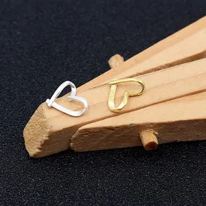 Pendenti a cuore in argento sterling S925 opaco in oro e argento con marchio di qualità S925