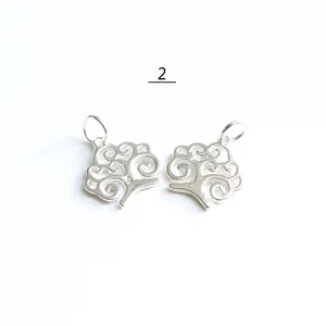 Coppia di ciondoli albero della vita in argento S925 per collane e bracciali DIY