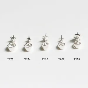 Detail showing five S925 sterling silver pendant bails for DIY jewelry making with codes