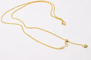 Detail of S925 sterling silver Chopin chain with adjustable slide clasp and heart pendant