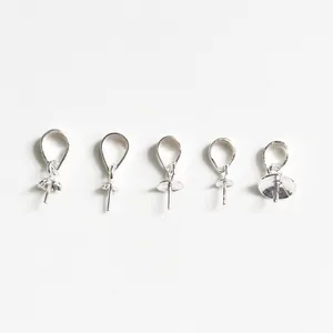 925 Sterling Silver DIY Pendant Bail Connector For Pearl Jewelry Making Rhodium Plated High Polished Minimalist Accessory