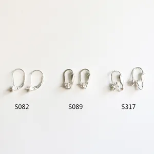Sterling silver earring hooks and clip-on findings S082 S089 S317 for DIY jewelry making
