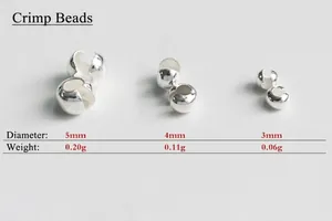 Perles ouvertes en argent S925 tailles 3mm 4mm 5mm pour création bijoux DIY