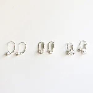 925 Sterling Silver Earring Hooks With Artificial Pearl Tray DIY Jewelry Making Findings Leverback Ear Wires For Women Earring Components