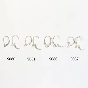 S925 sterling silver leverback earring hooks in four styles for DIY jewelry making