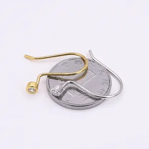Crochets d'oreilles en argent S925 avec zircon et une pièce pour référence de taille