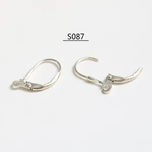 S925 sterling silver lever-back earring hooks with spring closure for DIY jewelry making