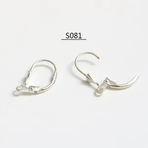Macro detail of S925 sterling silver French ear hooks showing lever back closure