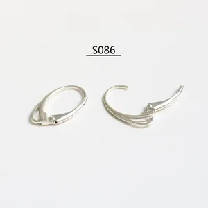 S925 sterling silver lever-back earring hooks with hallmarks for DIY jewelry making