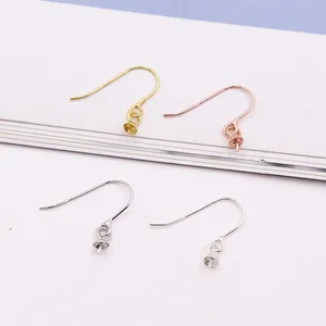 Crochets d'oreilles en argent S925 avec coupelles coniques en or, or rose et argent