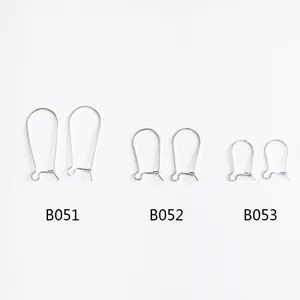 S925 sterling silver French ear wire hooks in three sizes B051 B052 and B053 for DIY jewelry