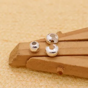 Cache-perles à écraser demi-lune en argent 925 pour création de bijoux artisanaux