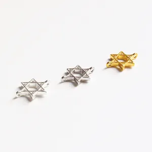 Connecteurs étoile hexagramme en argent S925 or et argent pour bijoux artisanaux