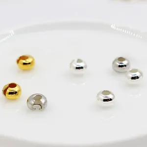 Couvre-perles à écraser en argent S925 en finitions or, argent et blanc K pour bijoux
