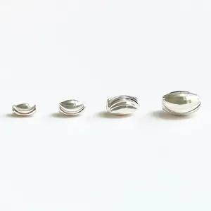 Perline Distanziatrici in Argento Sterling 925 Forma Oliva Motivo a Spirale Accessori per Creazione Gioielli DIY