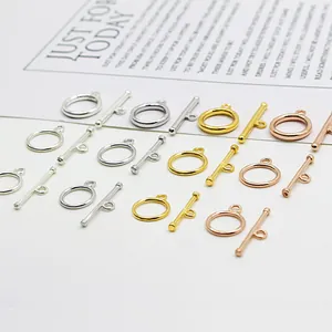 Polished S925 sterling silver OT toggle clasps for necklaces and DIY jewelry making
