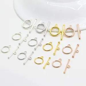 S925 sterling silver OT toggle clasps for jewelry making in gold, silver, and rose gold
