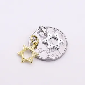 S925 sterling silver hexagram star pendants in gold and silver for DIY jewelry making