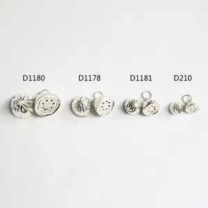 Handmade S925 sterling silver lotus pod pendants for DIY jewelry making in four sizes