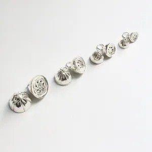 S925 sterling silver lotus pod pendant beads for DIY jewelry making in various sizes