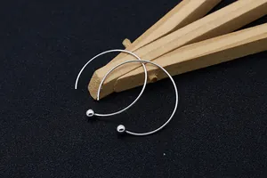 Dettagli di ganci per orecchini in argento S925 con estremità a sfera per fai da te