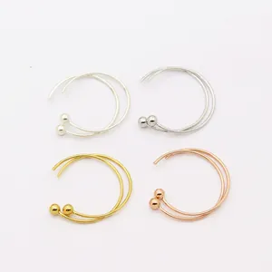 Orecchini a Cerchio in Argento Sterling 925 a Grande Arco Rotondo Con Estremità a Sfera Ganci per Orecchie Geometrici Minimalisti Gioielli da Donna